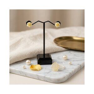 Flower Ring and Stud Earrings Jewelry Set for Women